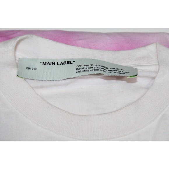 Off White Wavy X Pink Ombre T Shirt Authentic WORN 2X Original Tag Italy Women M - Picture 5 of 11
